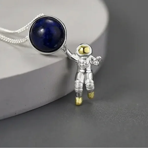 Artisan Handmade Space Odyssey 925 Silver Natural Lapis The Zaida Neck… - Picture 7 of 10
